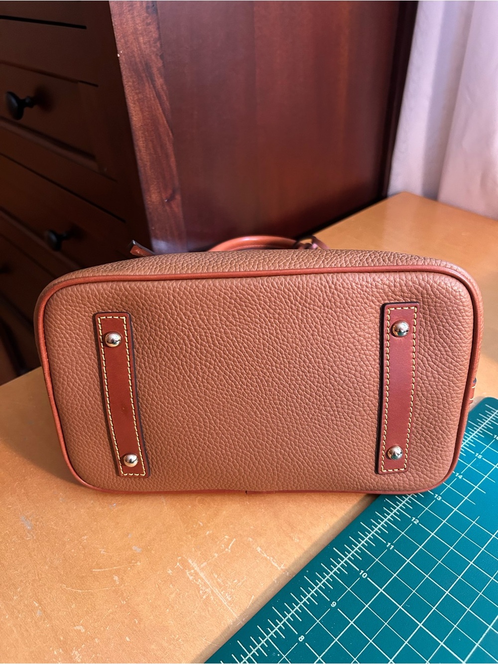 Dooney & Bourke Domed Satchel in Pebbled Leather - Picture 5 of 14